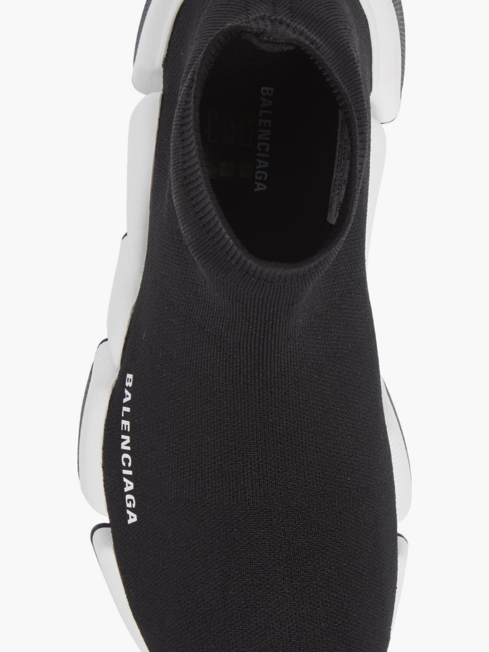 Balenciaga Black and White Speed Sock Runner - Picture 3 of 3